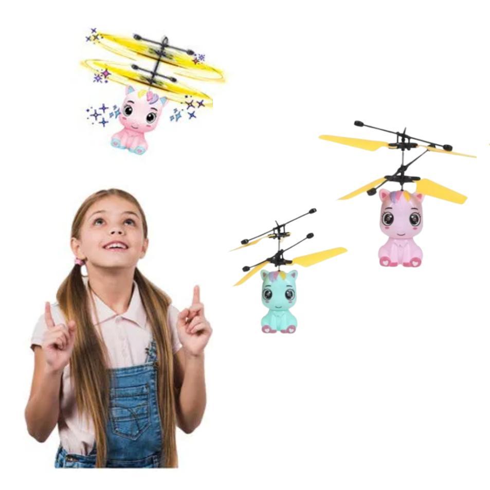 Miniatura Brinquedo Que Voa Infantil Pônei Com Sensor Drone Colorido