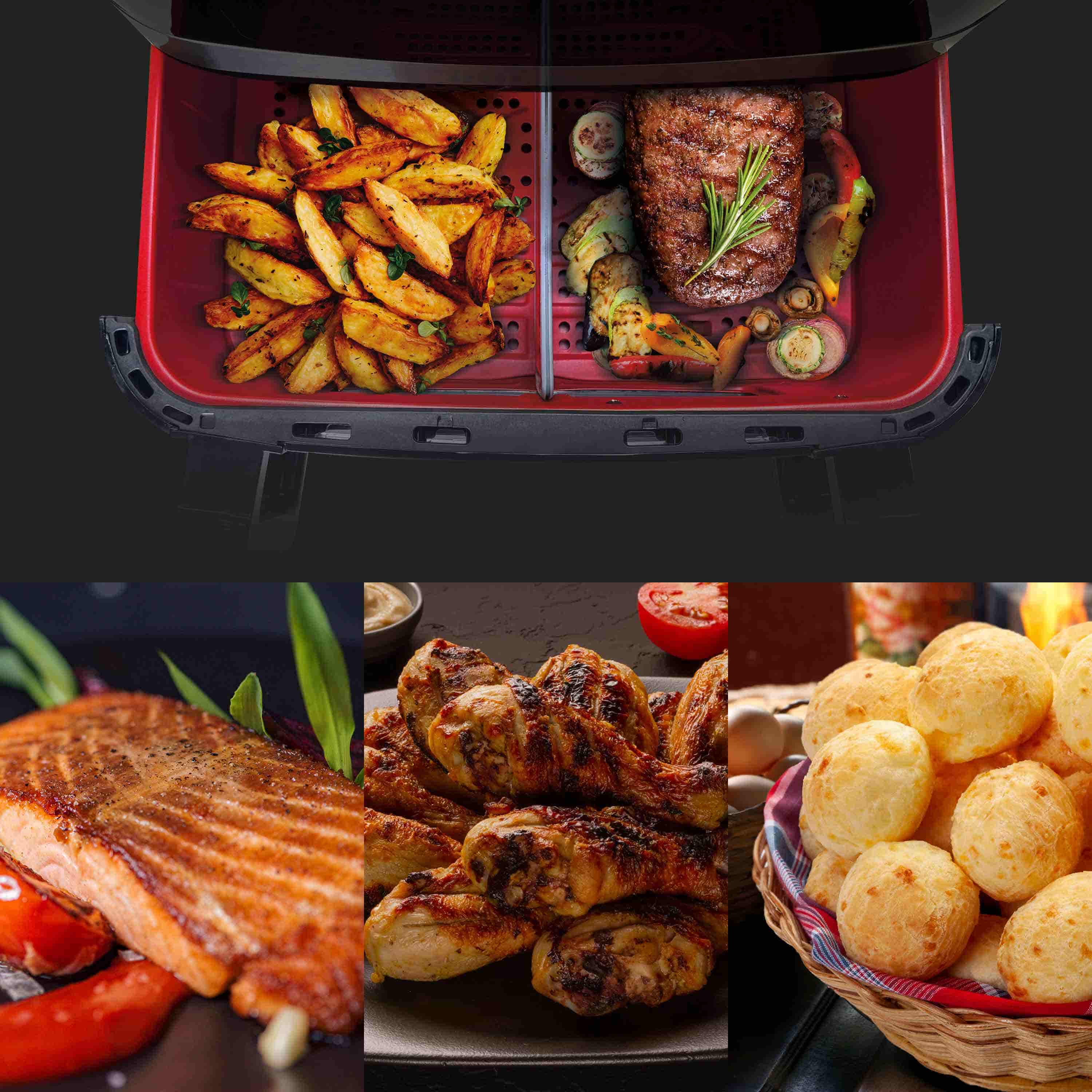 Miniatura Fritadeira Elétrica Airfryer Ichef Dualzone | 127V