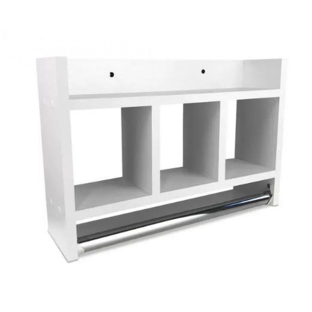 Miniatura Nicho De Parede Para Banheiro Porta Toalha Em Mdf Branco