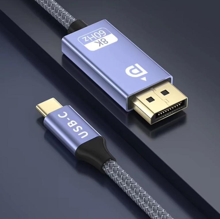 Miniatura Cabo Usb Tipo C Para Displayport 1.4 8K 1,80 Metros
