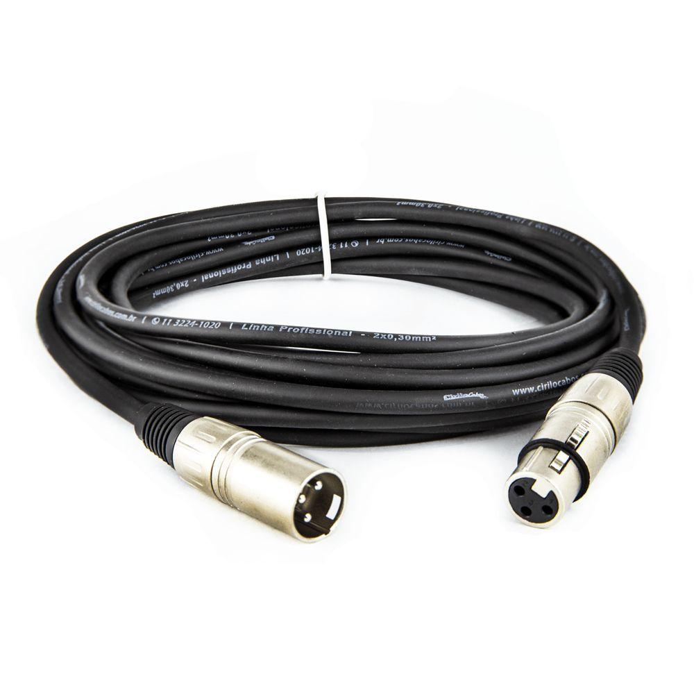 Miniatura Cabo Xlr Macho X Xlr Balanceado Profissional - 2 Metros