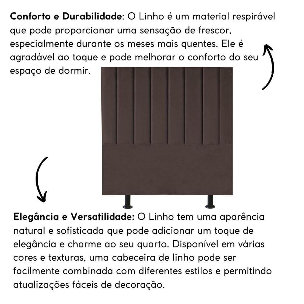 Miniatura Cabeceira Estofada Cama Solteiro 90 Cm Eloá Linho E Frame Cor:marrom