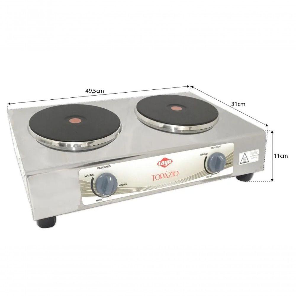 Miniatura Fogao Eletrico 2 Bocas 4000w Topazio 220v Layr 666