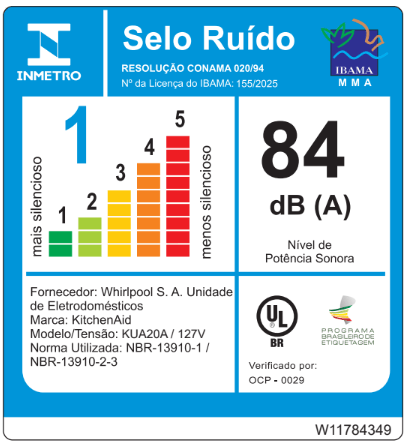 Miniatura Liquidificador Pure Power KitchenAid 10 Velocidades - KUA20AP 110v