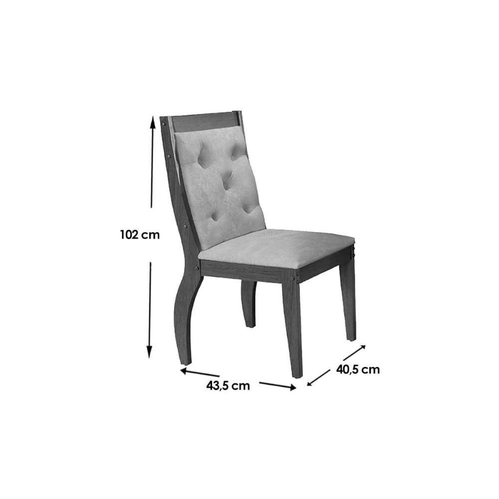 Kit 2 Cadeiras Sala Jantar ágata 2 Un Capuccino-veludo Creme - Rufato