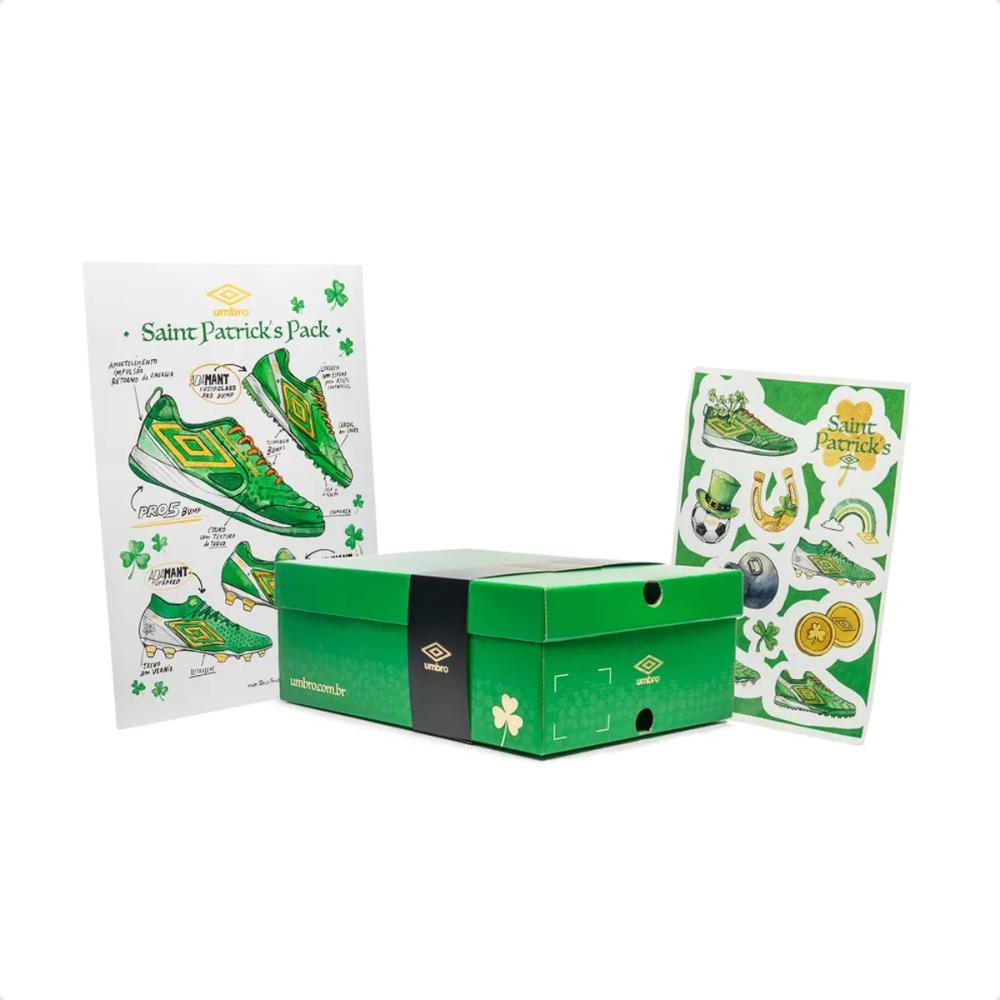 Chuteira Campo Umbro Adamant Top Speed Pro Sg Stp Masculina Verde / Branco - 34