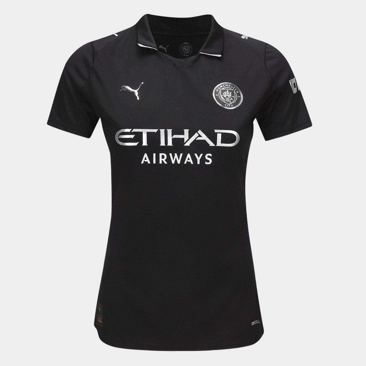 Miniatura Camisa Manchester City Away 25/26 s/n Torcedor Puma Feminina Preto - G