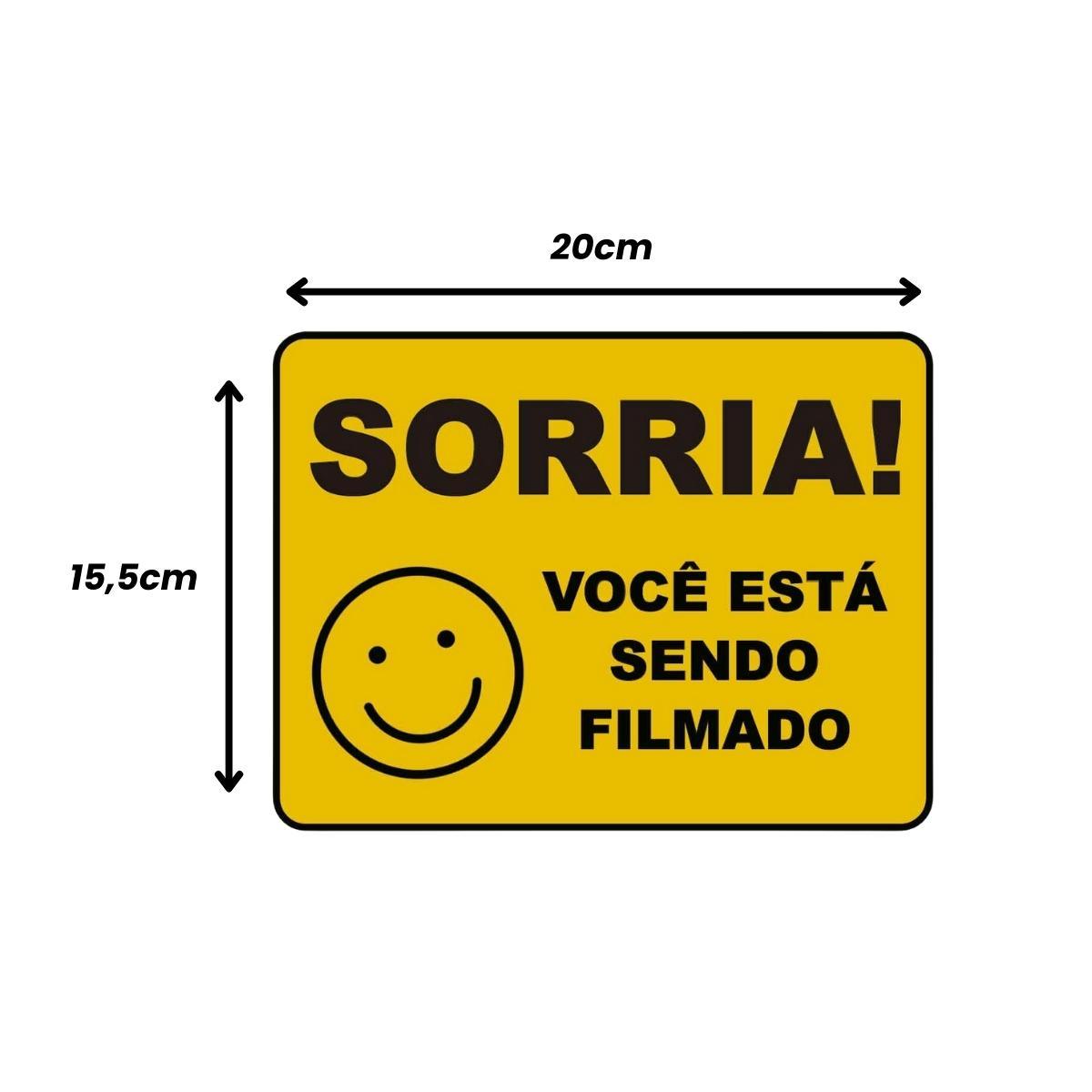 Miniatura Placa Você Está Sendo Filmado Sinal Ps Casa Salão Comercial