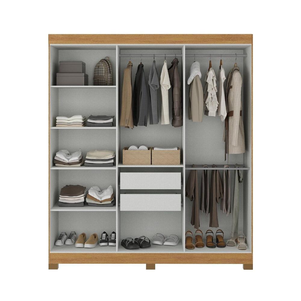 Guarda-roupa Paris 6 Portas Mdp com Pés Cinamomo/Off White