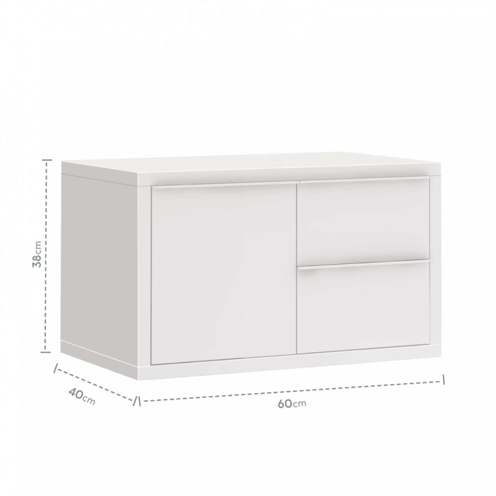 Gabinete Para Banheiro Suspenso Pró Bumi Branco/Branco