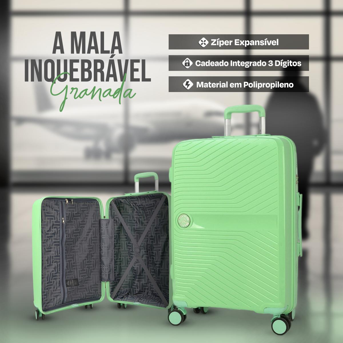 Miniatura Mala De Viagem 23Kg Polipropileno E Expansível + Organizador
