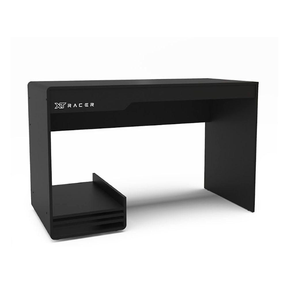Miniatura Mesa Gamer e Escritório Xt Racer Line Preto Politorno Preto com Branco