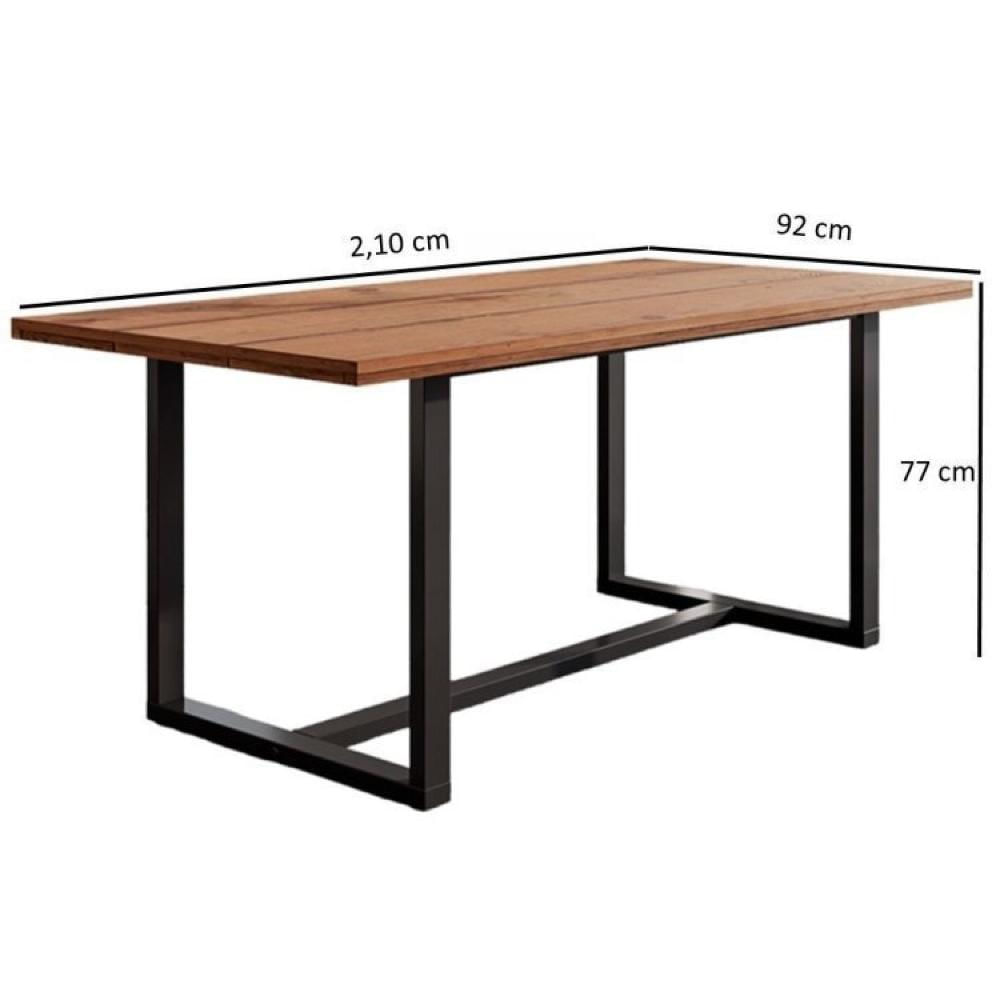 Miniatura Conjunto Mesa 210cm Rústica 4 Cadeiras Brenda Industrial Espresso Móveis Marrom/Preto
