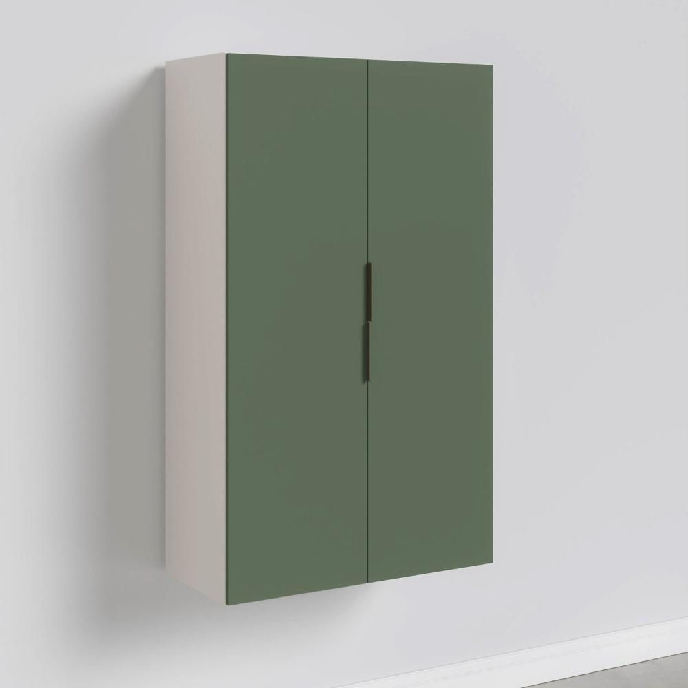 Miniatura Armário Aéreo 2 Portas 80x135cm Puxador 150mm Ipanema CabeCasa MadeiraMadeira Verde Folha/Branco