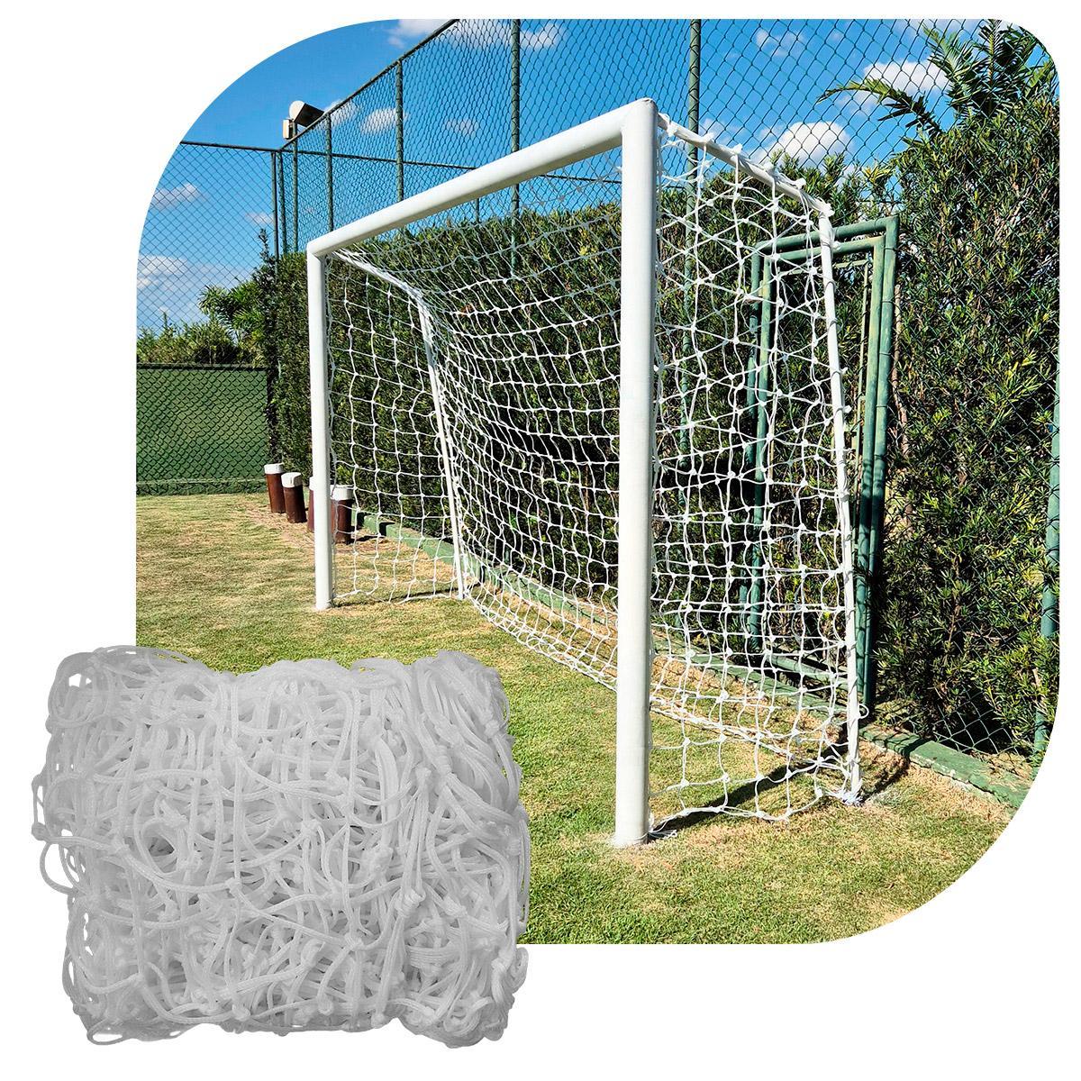 Miniatura Par De Rede Para Trave De Gol Society Suiço 5Mts Fio 8 Nylon