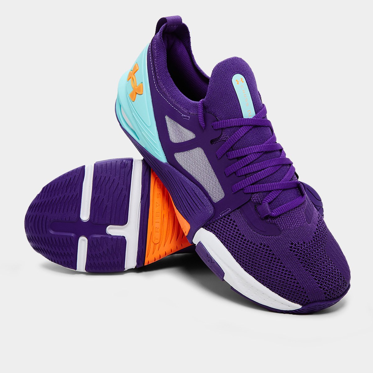 Miniatura Tênis Under Armour Tribase Cross 2 Masculino Roxo+Azul - 40