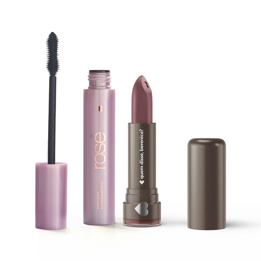 Miniatura Combo Máscara De Cílios Rosé 10G + Batom Hidratante Vinho 3,8G
