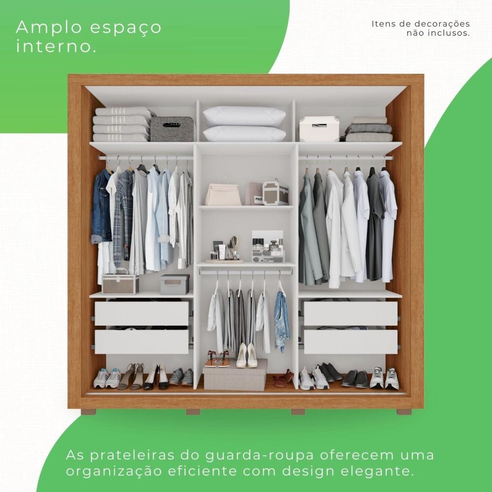 Miniatura Guarda Roupa Casal 3 Portas 4 Gavetas Costa Rica Cinamomo