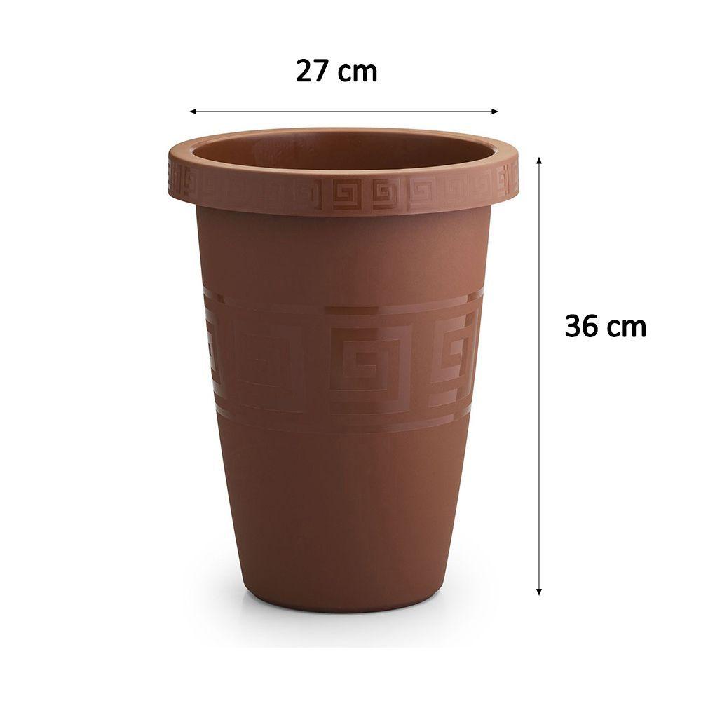 Miniatura Vaso De Planta Grande 11 Litros Tacho Grego Plástico Reforçado 36x27 - Plasmont Cor:terracota