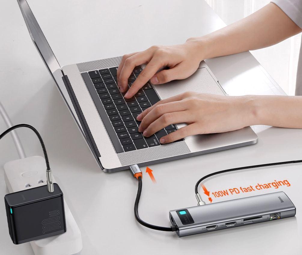Miniatura Hub Usb-C Baseus 11 Em 1 Dockstation Hdmi Thunderbolt 3