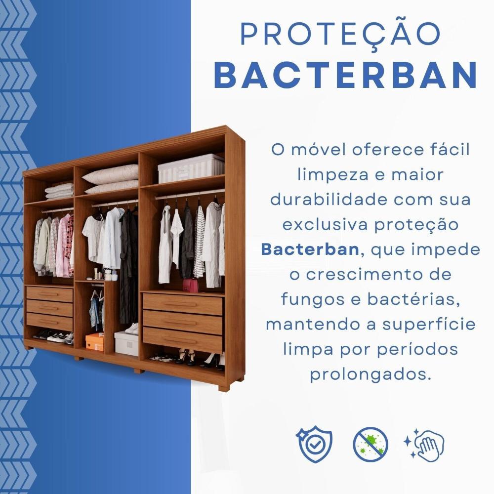 Guarda-roupa Closet 6 Gavetas com Pés Florianópolis Espresso Móveis Cinamomo