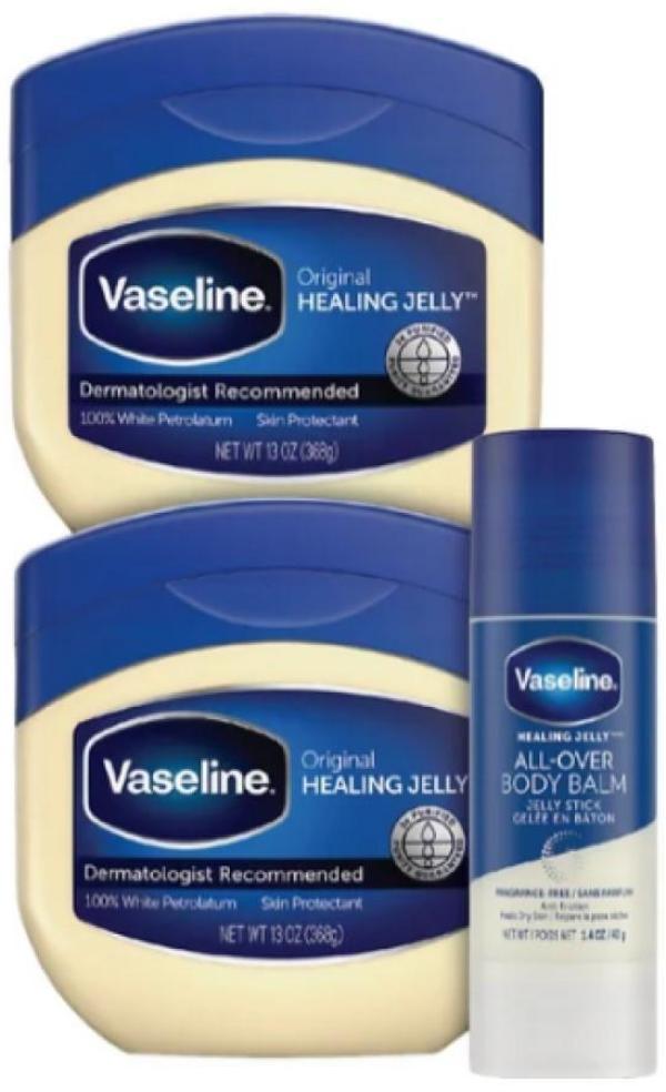 Miniatura Kit Vaseline Healing Jelly Skin 368G + Bálsamo Em Bastão 40G