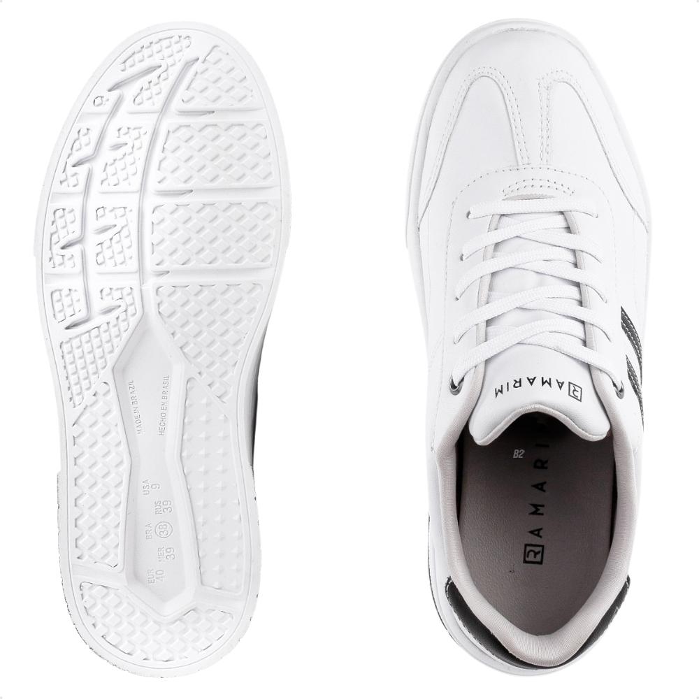 Tênis Ramarim SNK Casual Caixa Alta Feminino Branco / Preto - 39