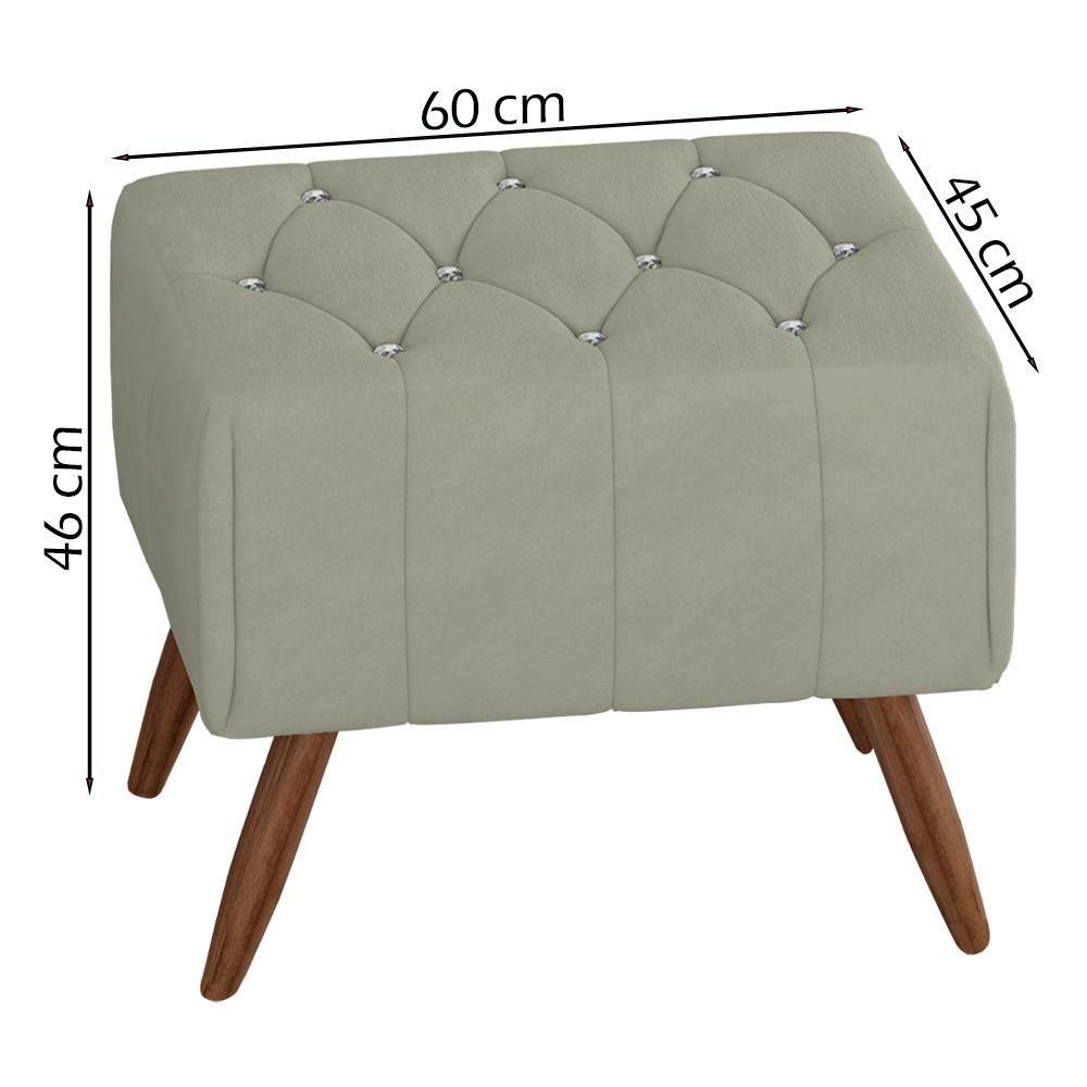 Puff Puf Para Sala Pes Madeira Trit Veludo Sl 940 Peer Sl 940