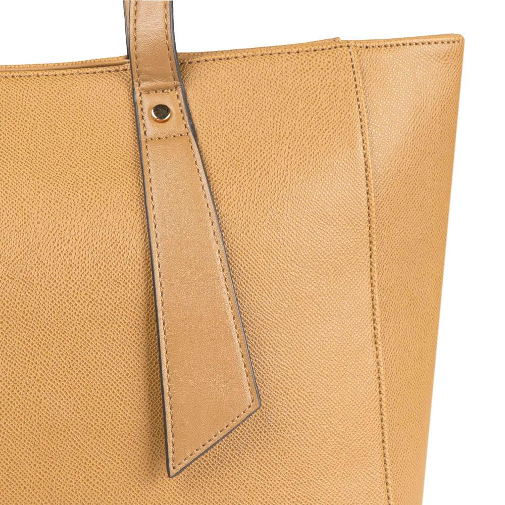 Miniatura Bolsa Feminina Grande Tote Com Alça Alongada Bege Bege - G