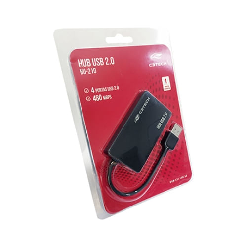 Miniatura HUB USB 2.0 C3 Tech HU-210 4 Portas 480 Mbps Plug and Play
