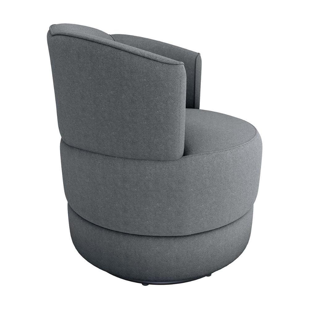 Miniatura Poltrona Decorativa Giratória Base De Ferro Marselha Boucle Cinza Matrix Boucle Cinza