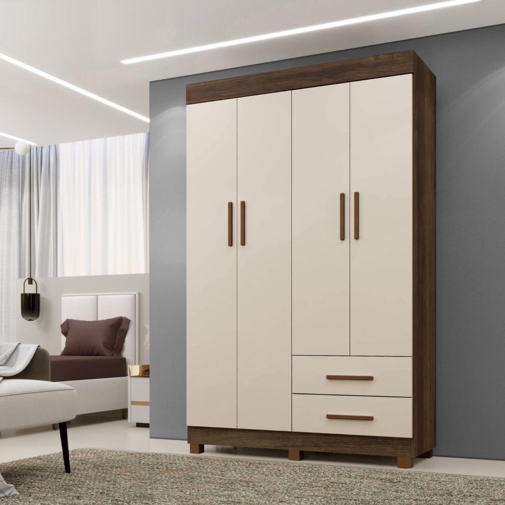 Miniatura Guarda-roupa Copacabana New 4 Portas Imbuia/Off White