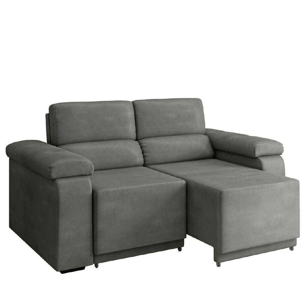 Miniatura Sofá Desmontável Retrátil 2 Lugares 1,50m Fox Suede Cinza Selmer Cinza