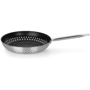 Miniatura Frigideira Grill Multiflon Profissional Antiaderente Quartzo Inox com Cabo - 32 cm