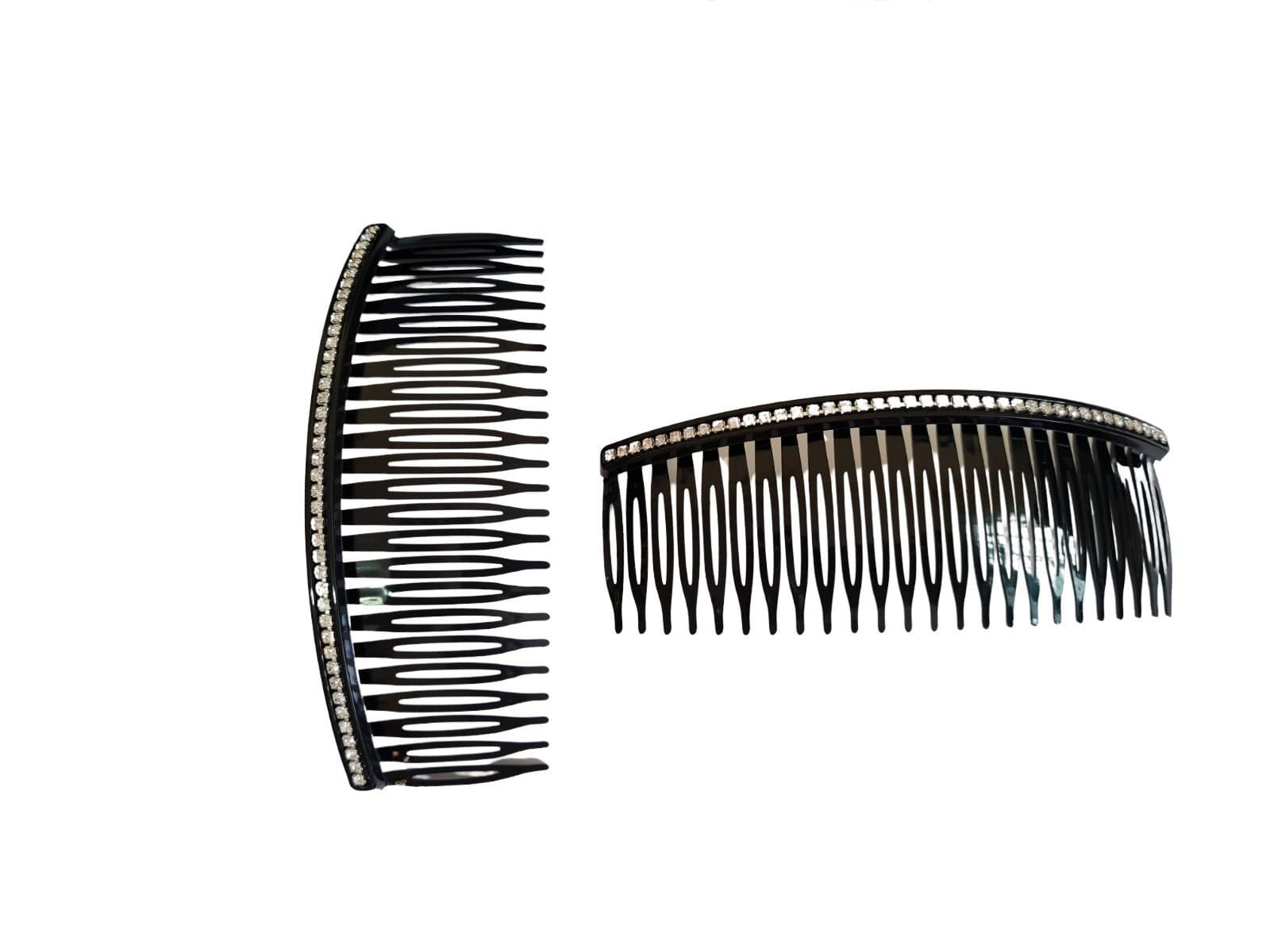 Miniatura Kit 2 Peças Grampo Pente Plástico De Cabelo Com Strass