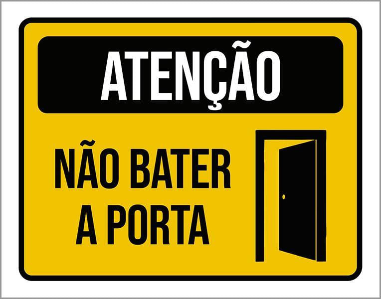 Miniatura Placa Atenção Não Bater A Porta 36X46