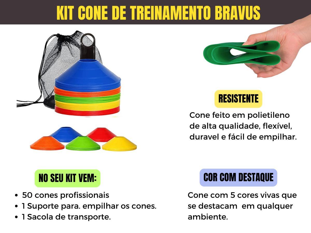 Miniatura Kit Cone Treinamento Agilidade Chapéu Chinês 50Un Sacolinha