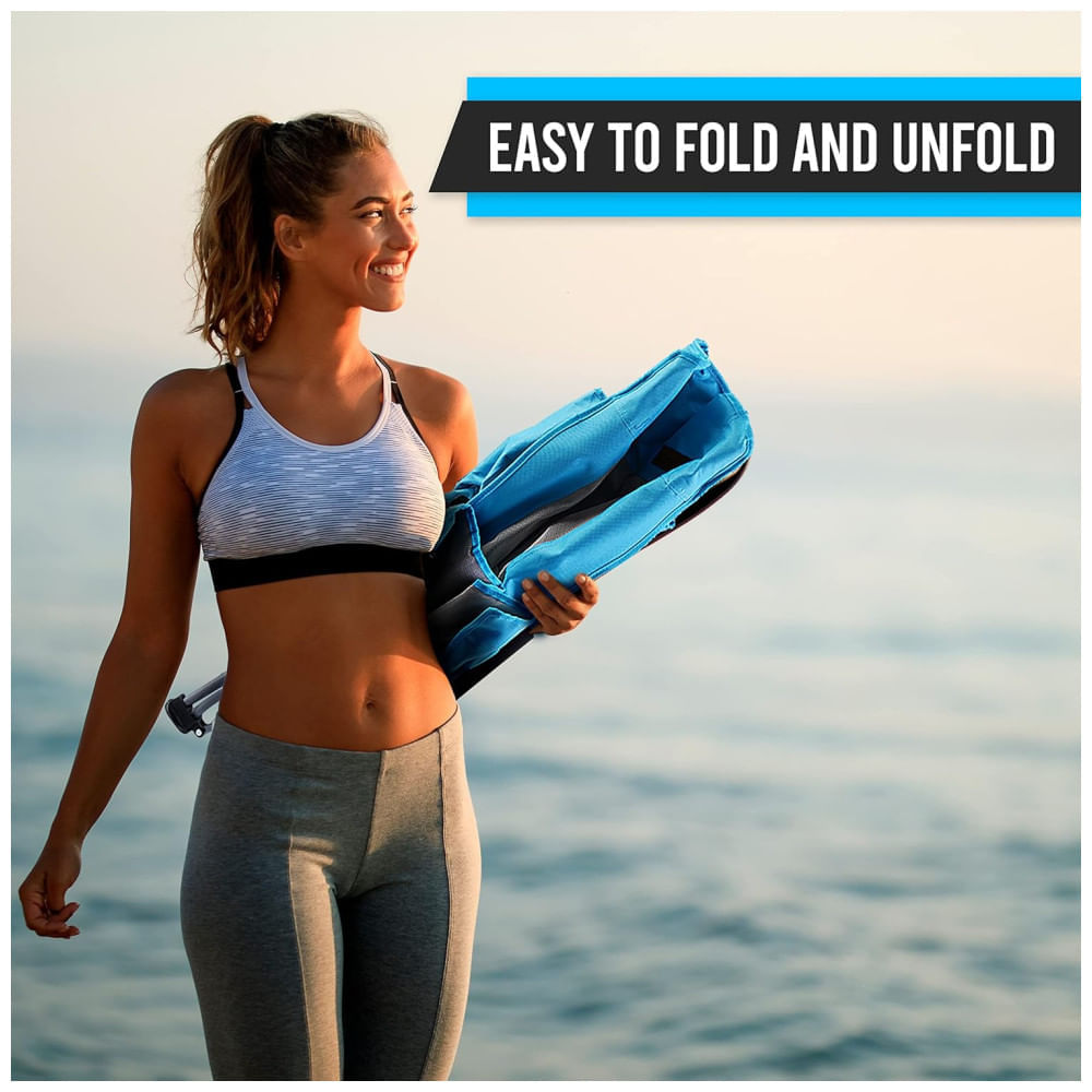 Miniatura Cadeira de Praia Portátil para Adultos, com Costas Altas e Porta-Copos, Nice C, Laranja 110v