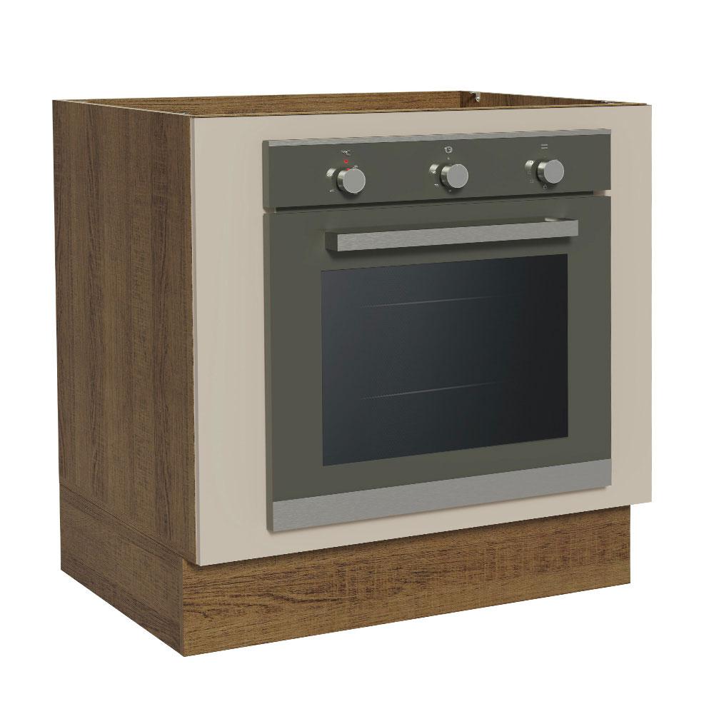 Miniatura Balcão para Forno de Embutir 80 x 60 cm Sem Tampo Rustic/Crema Agata Madesa Rustic/Crema