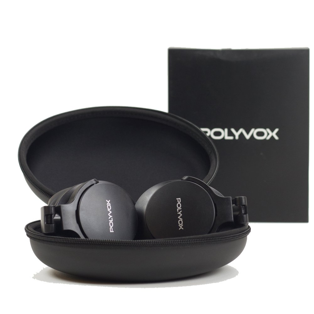 Miniatura Fone de Ouvido Bluetooth Sem Fio Polyvox XH-1029 Preto Dobrável Wireless com Case/Estojo