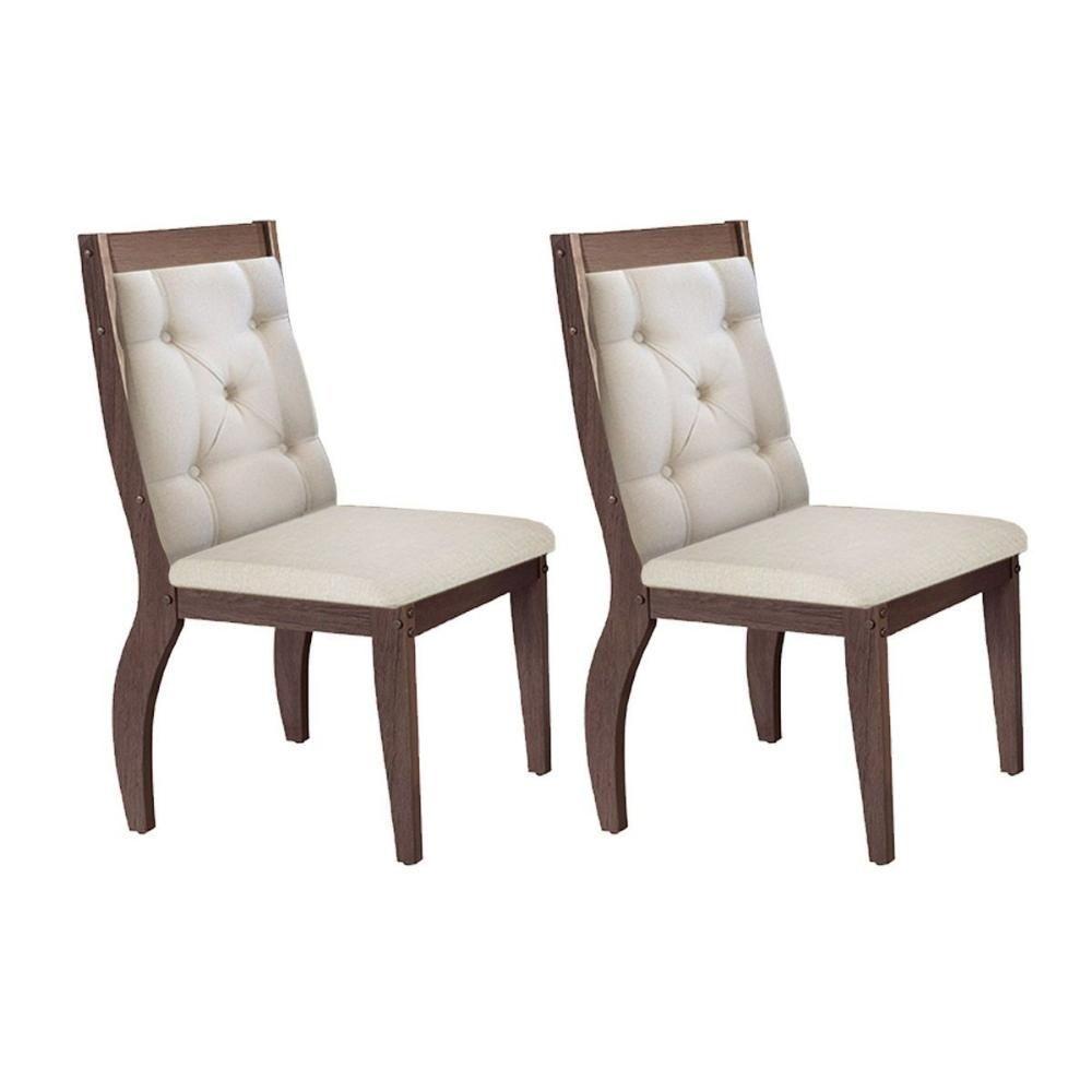 Miniatura Kit 2 Cadeiras Sala Jantar ágata 2 Un Capuccino-veludo Creme - Rufato