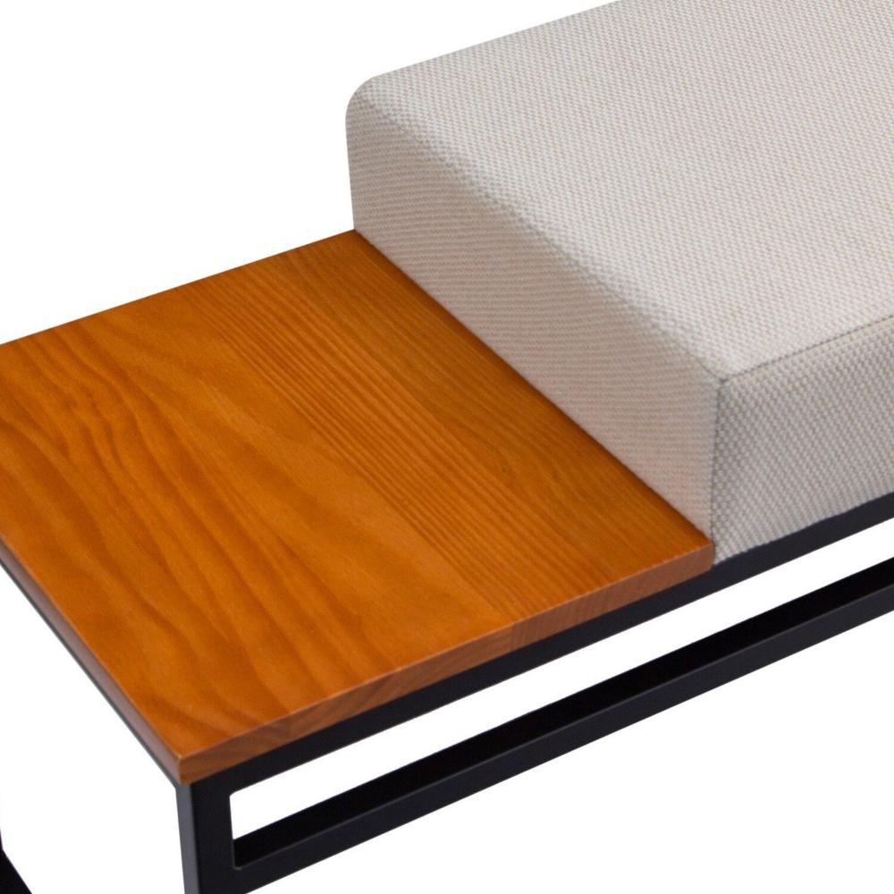 Miniatura Banco Estofado 2 Lugares Paradise Conforto Elegância Recamier Preto/Castanho