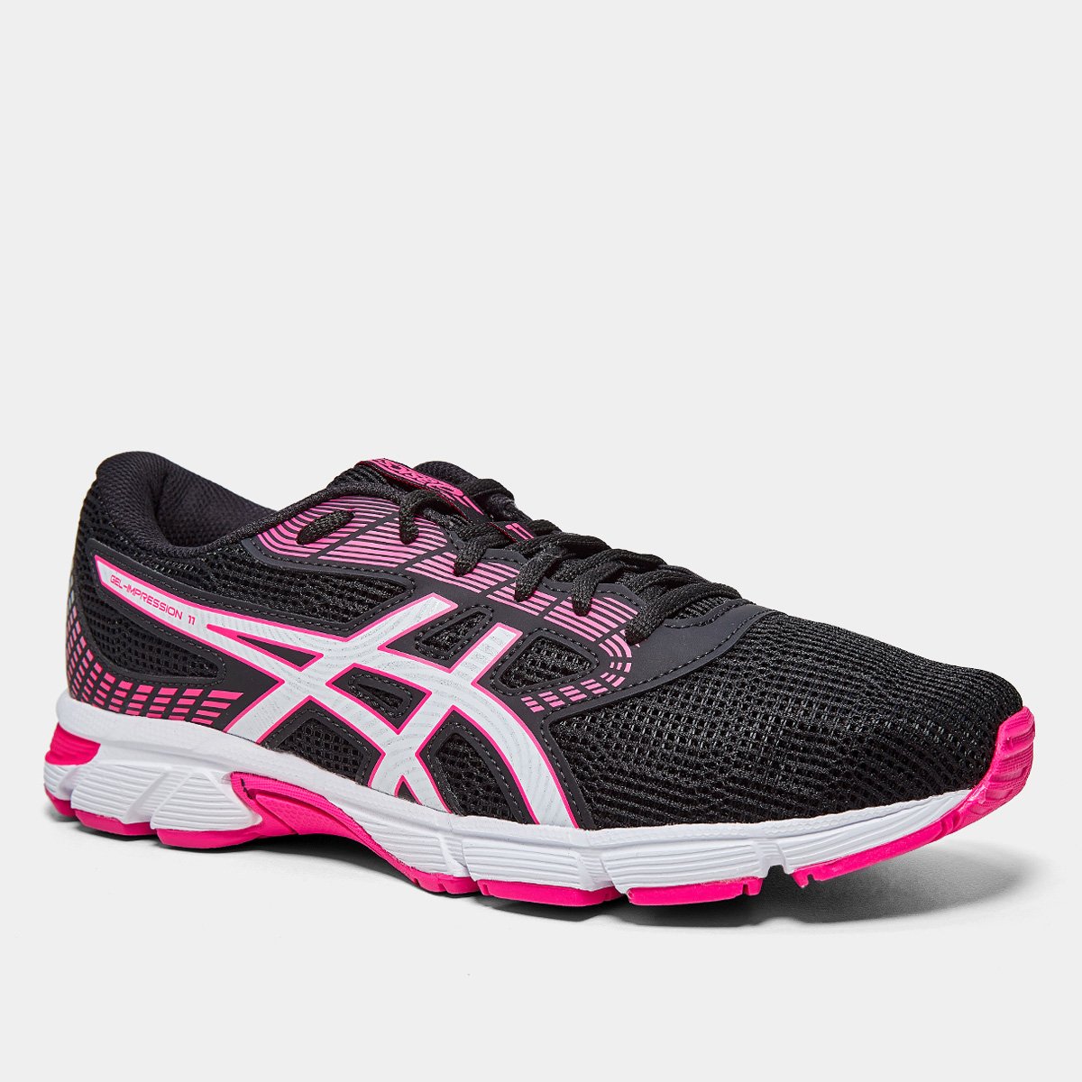 Miniatura Tênis Asics Gel-Impression 11 Feminino Preto+Pink - 34