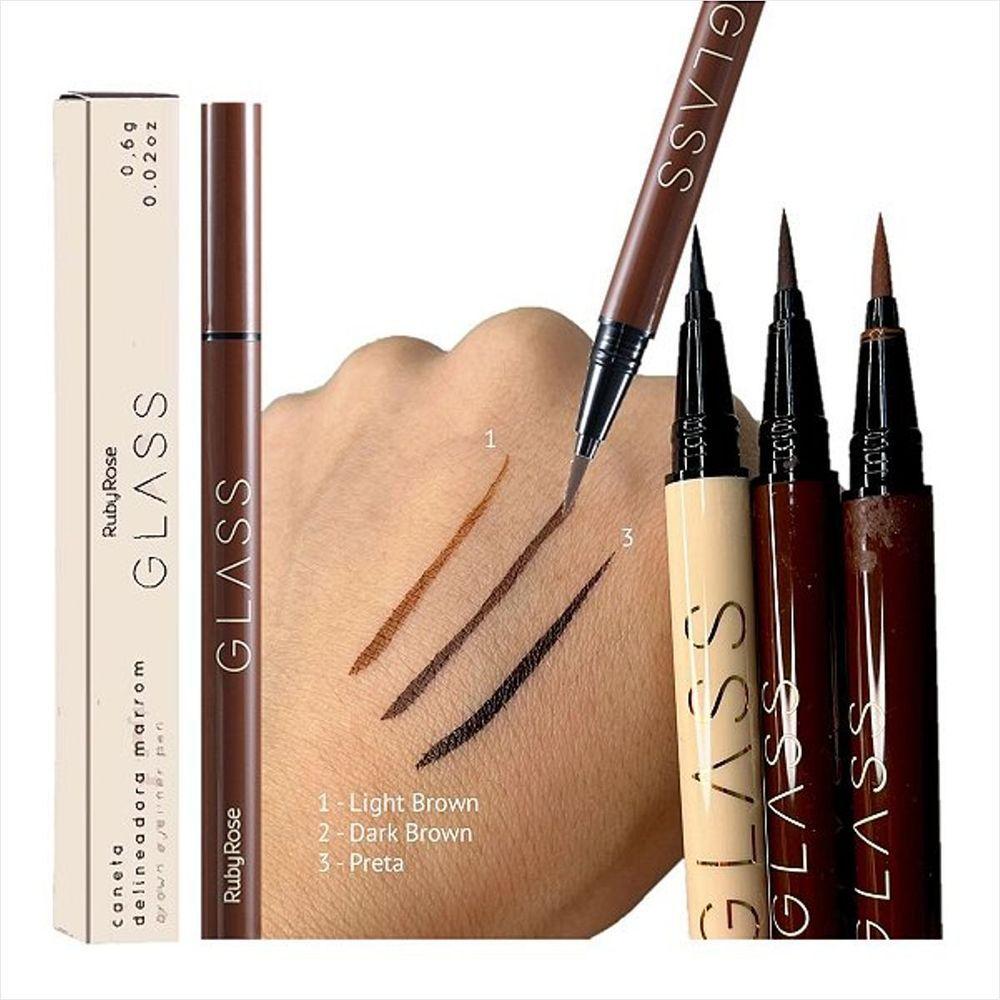 Kit Ruby Rose Gel Sobrancelha Melu+delineador Dark Brown