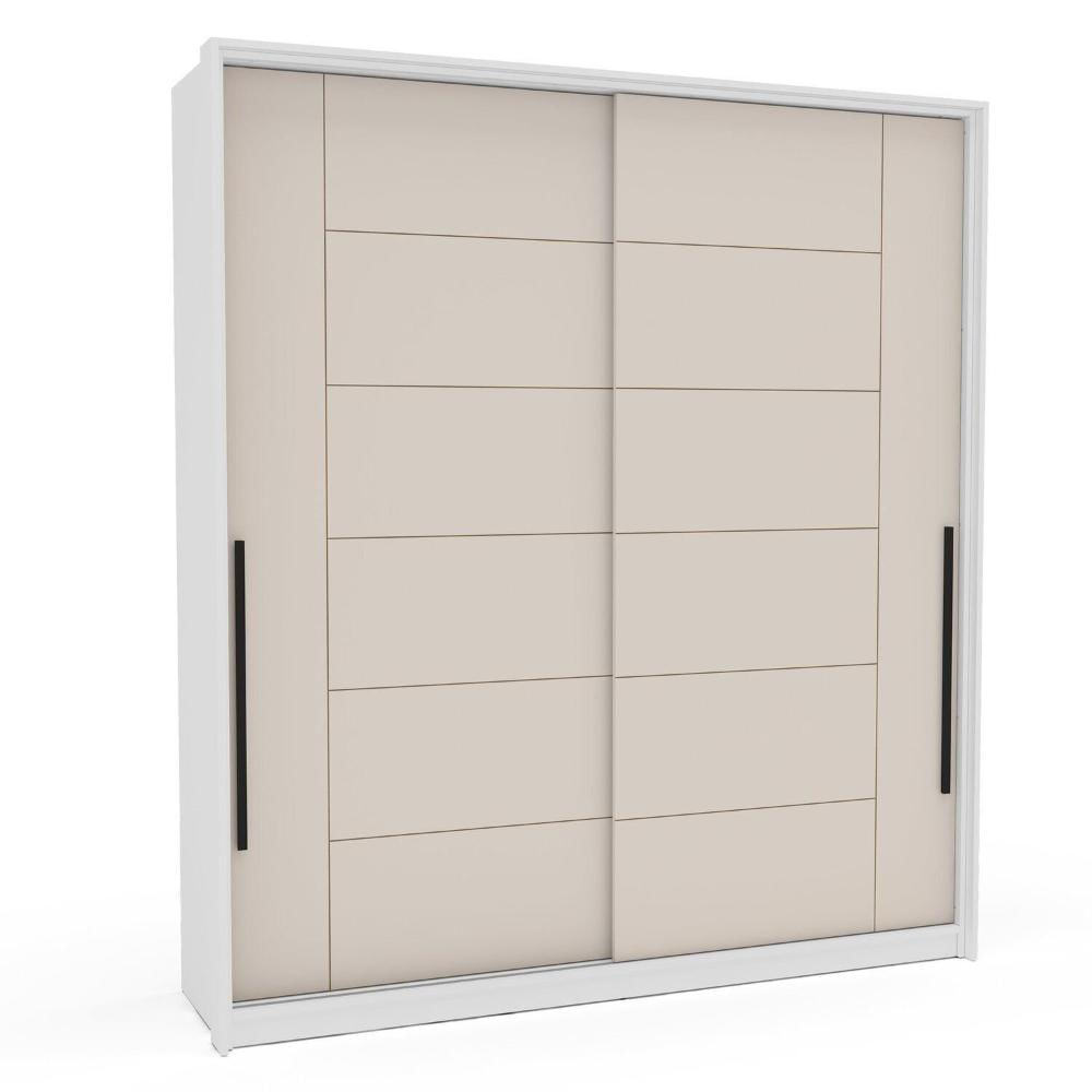 Miniatura Guarda Roupa 2 Portas de Correr 2 Gavetas Lisboa Branco/Creme