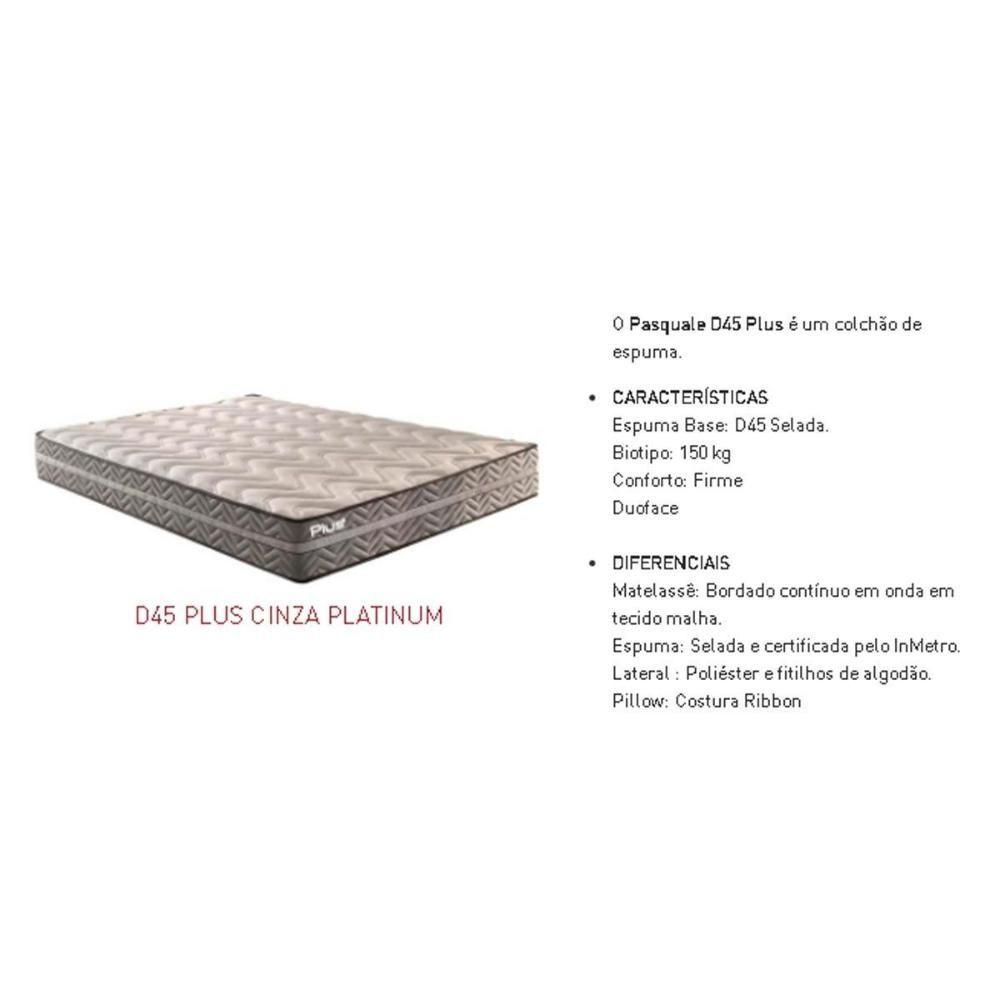 Miniatura Colchão Viúva Espuma D45 Pasquale Plus Gray (128x188x25) - Paropas