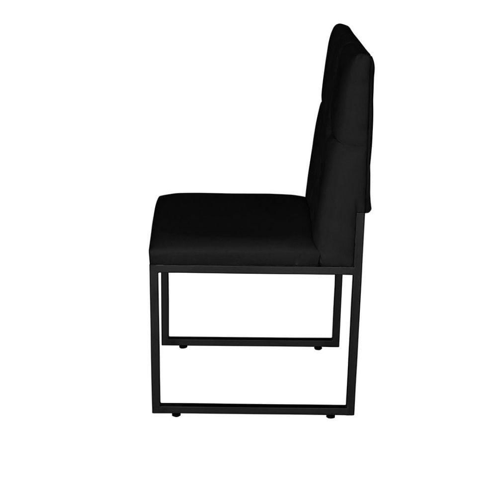 Miniatura Kit 2 Cadeira De Jantar Escritorio Industrial Malta Capitonê Ferro Preto Suede Preto