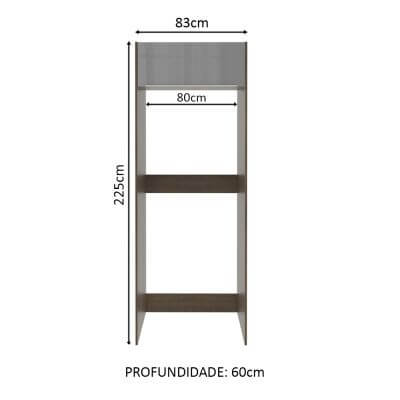 Miniatura Porta Geladeira Madesa Lux 1 Porta Basculante Rustic Cor:Rustic