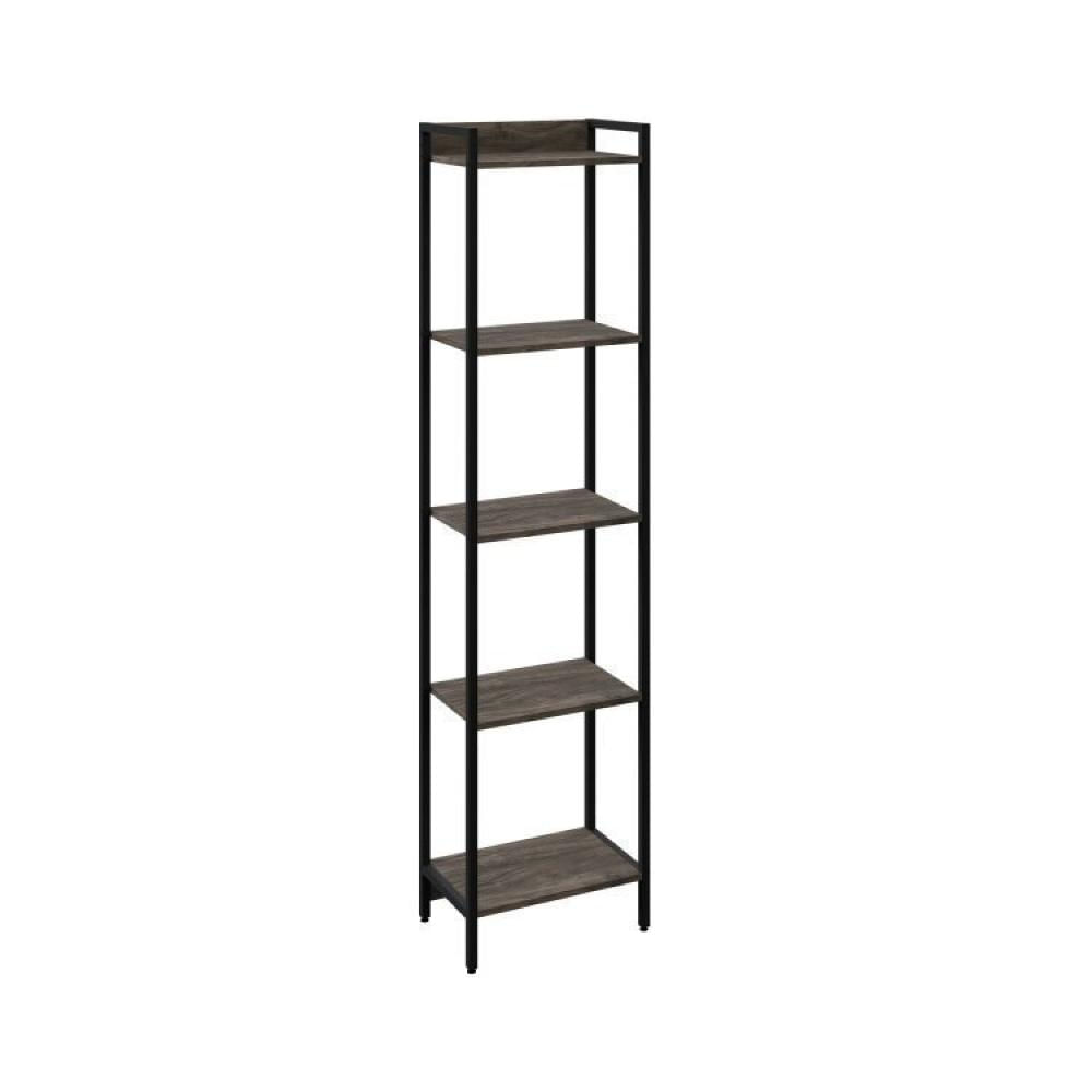Conjunto Rack para TV até 50 Polegadas 1 Nicho Aéreo 2 Estante Estilo Industrial Active Yescasa Carvalho Dark