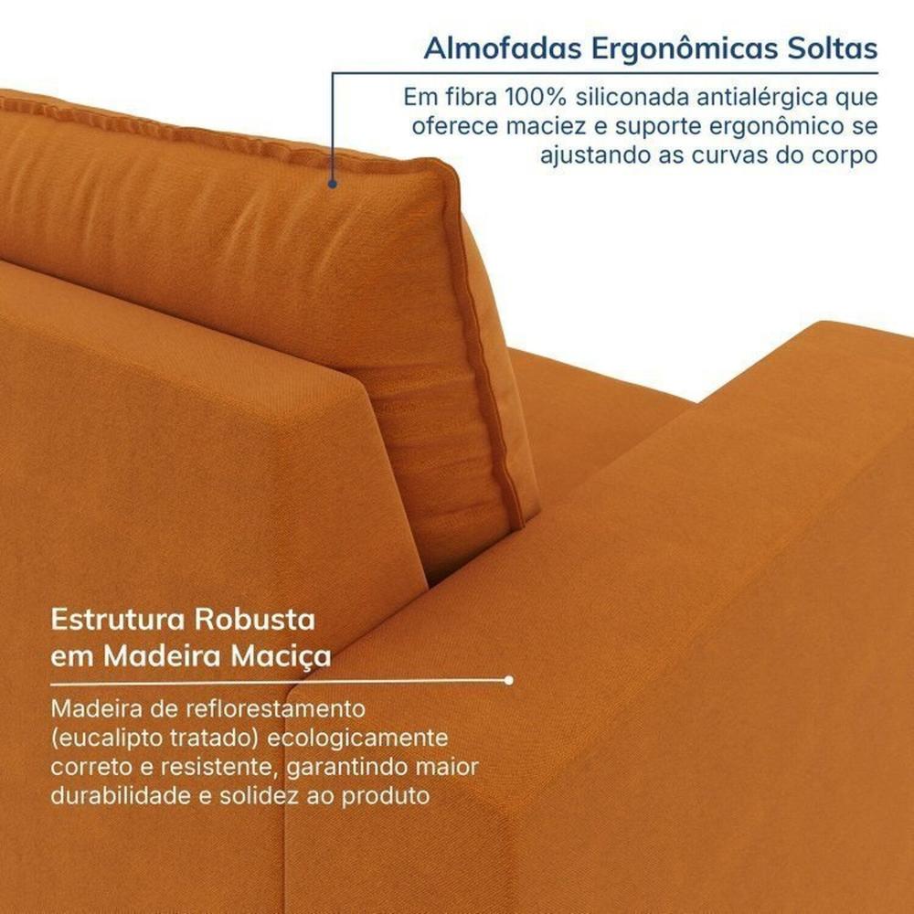Sofá Modular de Canto 4 Módulos Zen Cabecasa Madeiramadeira Mostarda
